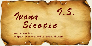 Ivona Sirotić vizit kartica